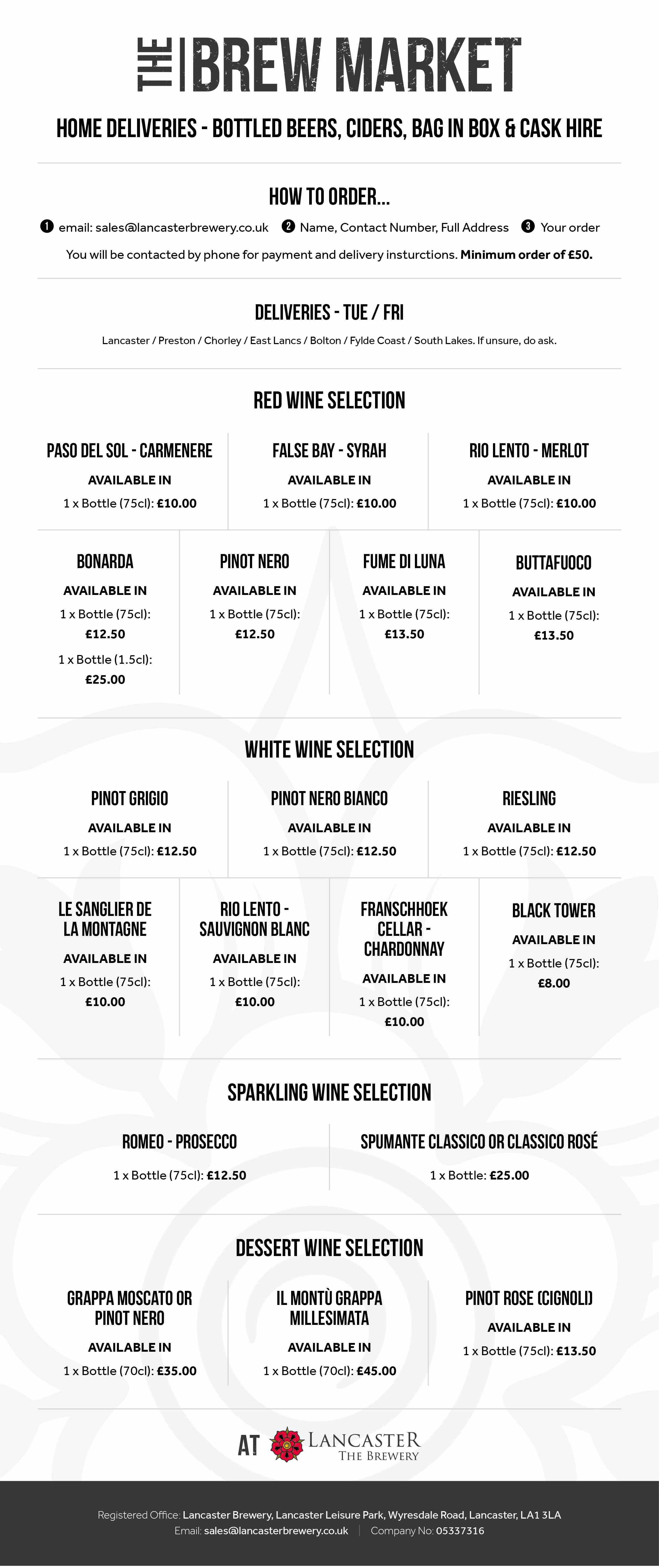 Our Home Delivery Menu Lancaster Brewery